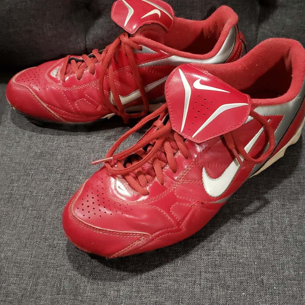 Nike Mens‎ Keystone Red Leather Baseball Cleats